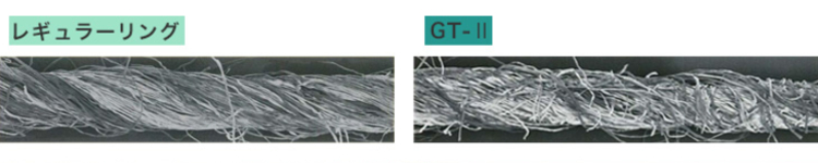 GT2とリング糸の比較